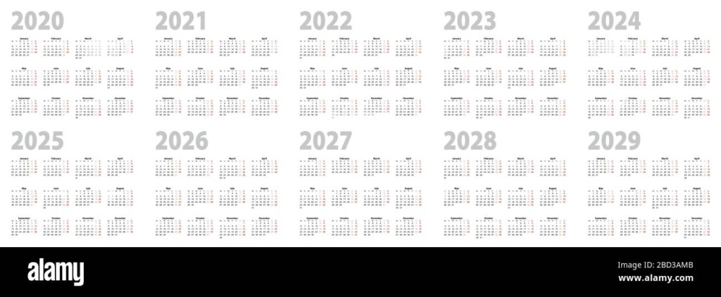 2021 2024 Calendar Vektorkalender 2022 Sonntag Vektorgrafik 