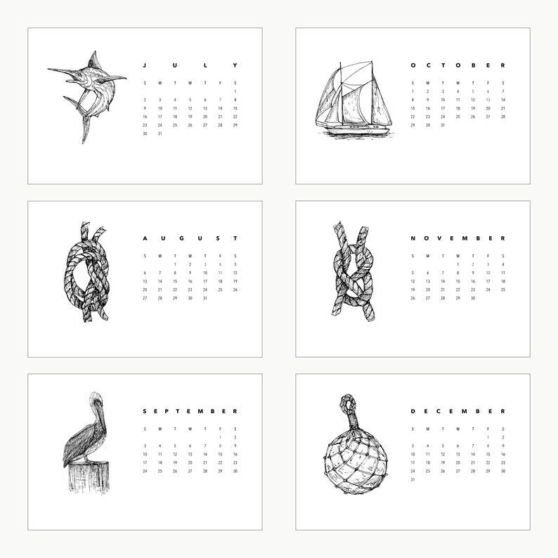 2023 Calendar Nautical Theme Etsy