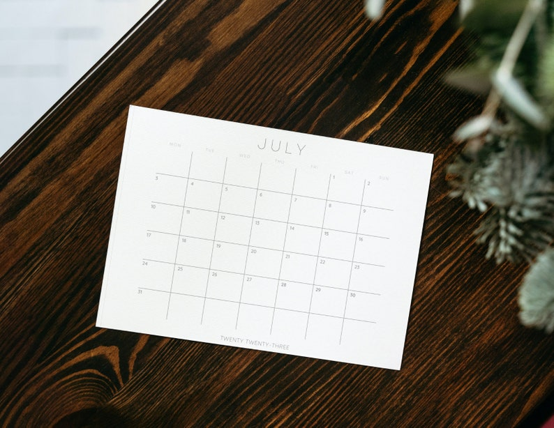 2023 Minimalist Calendar Printable Etsy