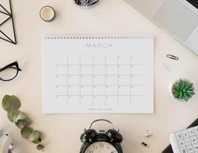 2023 Minimalist Calendar Printable Etsy