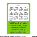2023 Yellow Green Business Calendar By Janz Postcard Zazzle