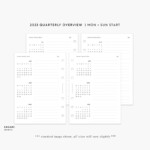 A5 2023 Year At A Glance 2023 Calendar Printable Quarterly Etsy