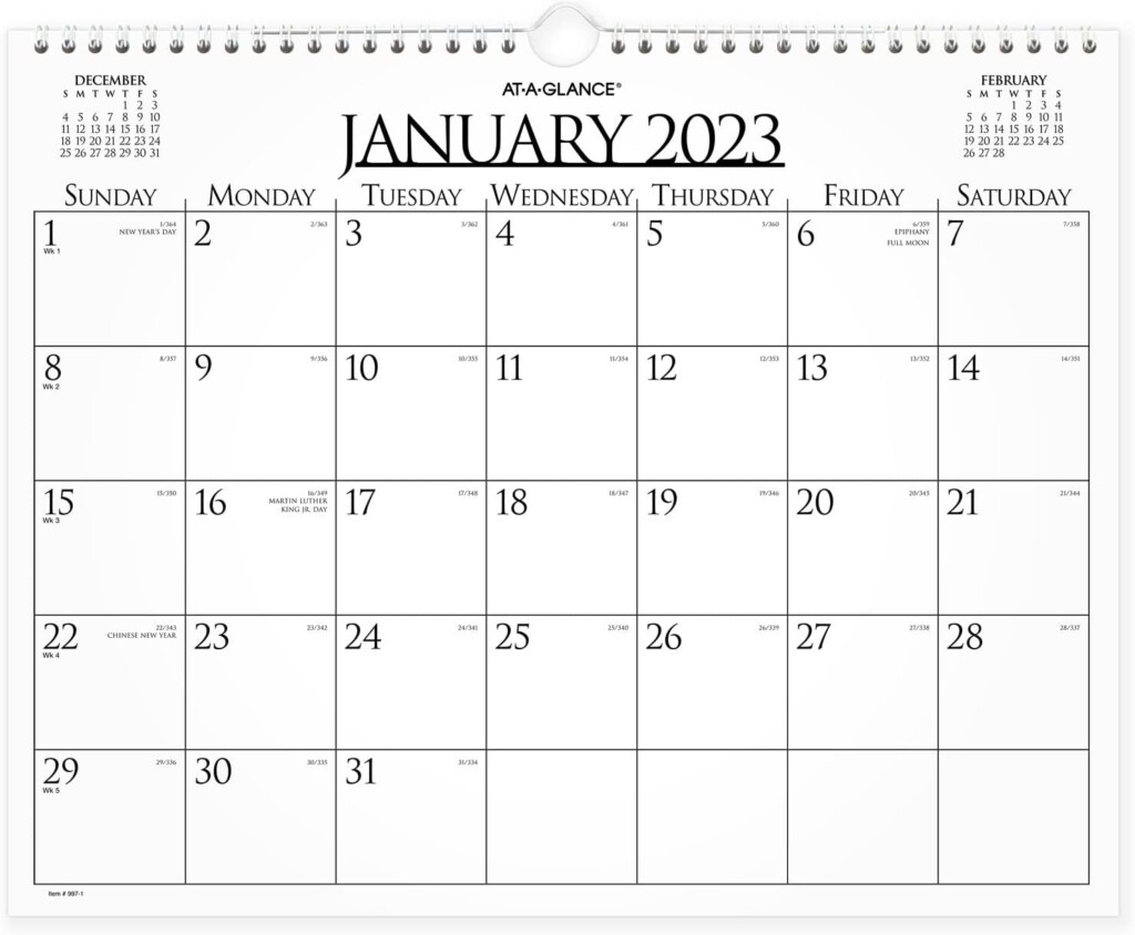 AT A GLANCE 2023 Wall Calendar 15 X 12 Medium Spiral Bound 