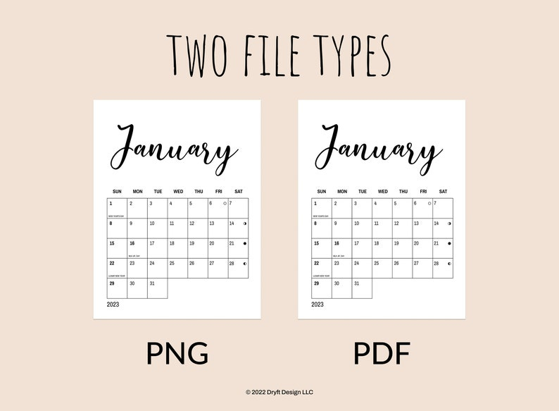 Boho 2023 Wall Calendar Printable Calendar With Holidays And Etsy Israel
