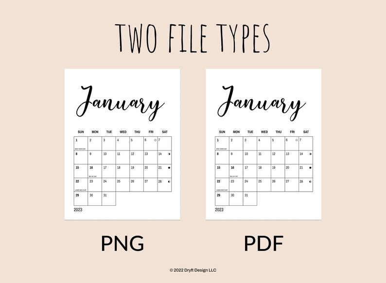 Boho 2023 Wall Calendar Printable Calendar With Holidays And Etsy Israel