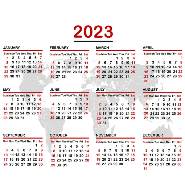 Calendario Minimalista Del A o 2023 Vector De Stock Hibrida13
