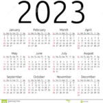 Calendrier 2023 Dimanche De Vecteur Illustration De Vecteur