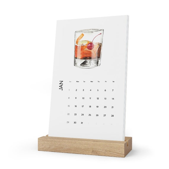 Cocktail Desk Calendar 2023 Etsy
