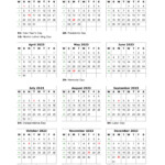 Download Blank Calendar 2023 With US Holidays 12 Months On One Page