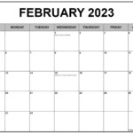 February 2023 With Holidays Calendar