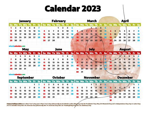Free 2023 Printable Yearly Calendar Premium Template 2662 Printable 