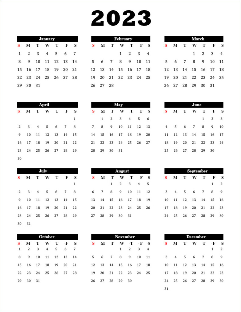 Free Printable Calendar 2023 Template In PDF