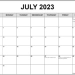 July 2023 Calendar With Holidays