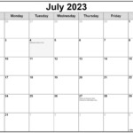 July 2023 Calendar With Holidays