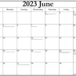June 2023 Calendar With Holidays