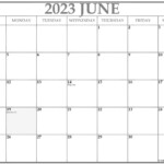 June 2023 With Holidays Calendar