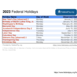 List Of Federal Holidays For 2021 And 2022