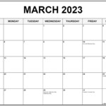 March 2023 Calendar With Holidays