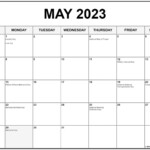 May 2023 Calendar With Holidays