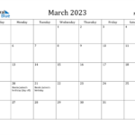Mexico March 2023 Calendar With Holidays