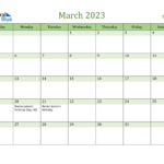 Mexico March 2023 Calendar With Holidays