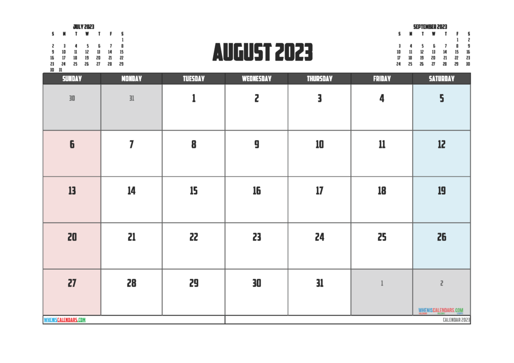 Printable September 2023 Calendar Free 12 Templates Free Printable 