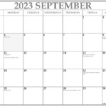 September 2023 With Holidays Calendar