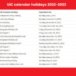UIC Academic Calendar 2022 2023