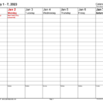 Weekly Calendars 2023 For PDF 12 Free Printable Templates